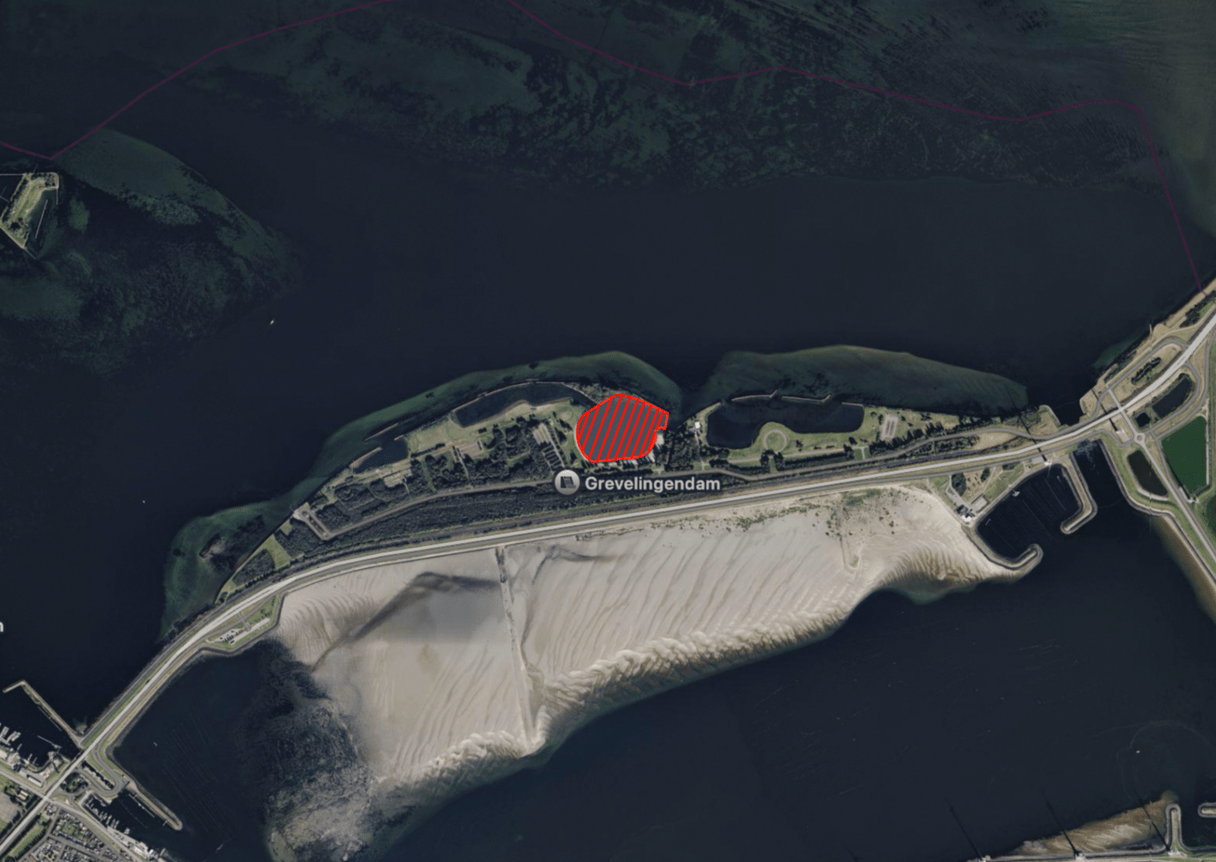 kaart zwemwaterlocatie Grevelingendam
