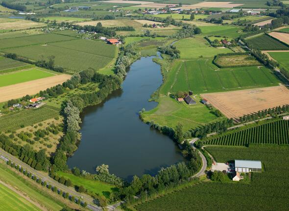 Natuurgebied de Zwaakse Weel vanuit de lucht