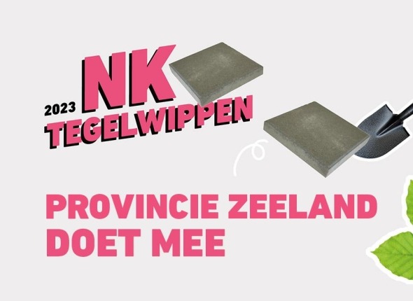 Logo NK Tegelwippen en tekst Provincie Zeeland doet mee