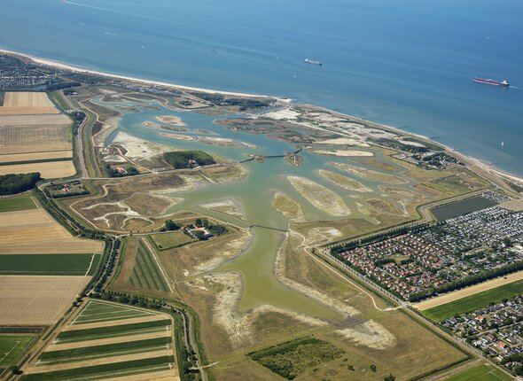 Waterdunen luchtfoto middengebied vanuit het zuidoosten
