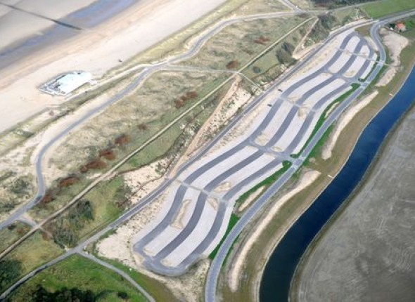 Waterdunen Parkeerterrein Walendijk luchtfoto