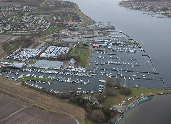 Luchtfoto Havengebied Wolphaartsdijk Veerse Meer.