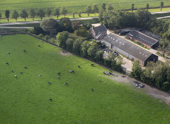 Luchtfoto boerenbedrijf Colijnsplaat