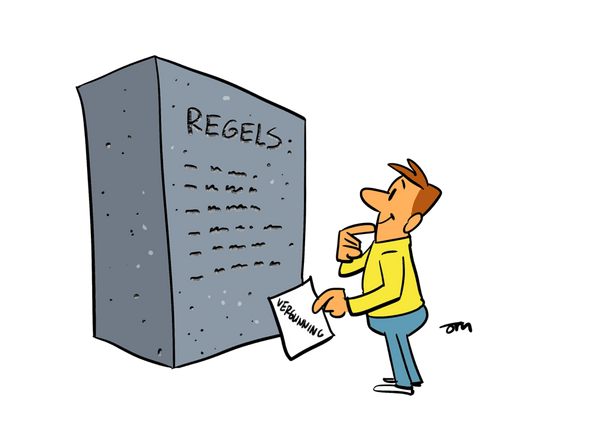 Figuurtje bekijkt de regels