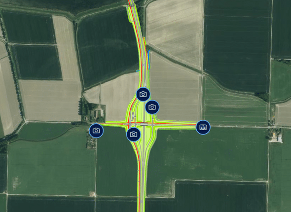 screenshot interactieve kaart kruispunt Langeweg