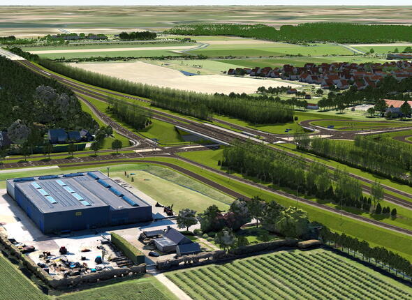 Deltaweg kruispunt Goes vanuit noordoosten