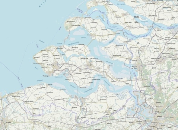 Deel van kaart van Zeeland