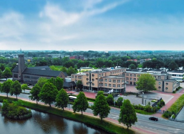 Luchtfoto van het kantoor van PZEM in Middelburg