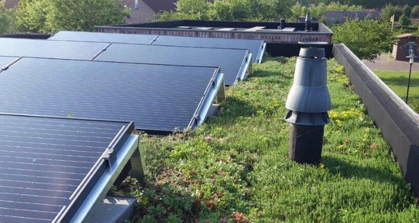 Groen dak met zonnepanelen. Zeeland verandert mee