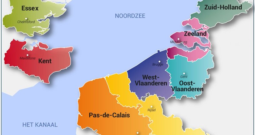 Europese kustregio's die deelnemen aan het Straits Comité