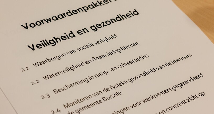 Voorwaardenpakket thema ‘Veiligheid en gezondheid’. Beeld: Gemeente Borsele