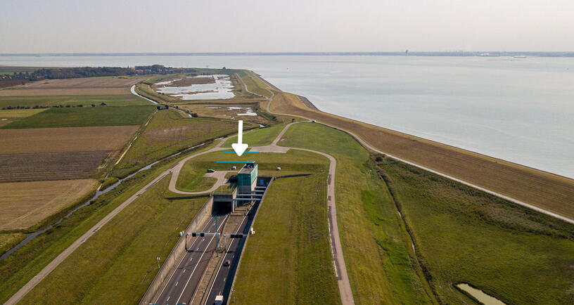 Locatie betonschade Oostbuis. Beeld: N.V. Westerscheldetunnel