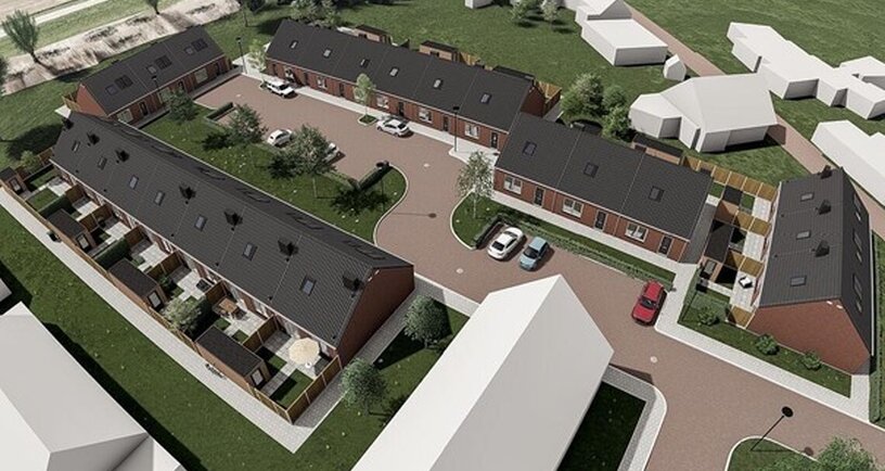 Visualisatie duurzame hofjeswoningen Hof te Zandeplein – Kloosterzande