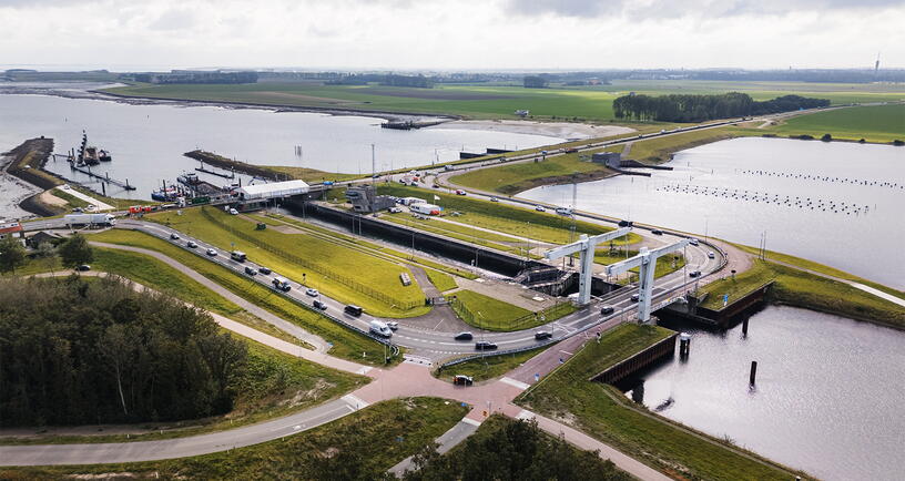 Zandkreeksluis luchtfoto