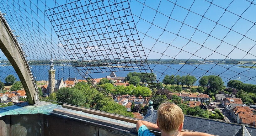 Uitzicht over het Veerse Meer vanaf de Grote Kerk in Veere tijdens het Beleefweekend Veerse Meer.