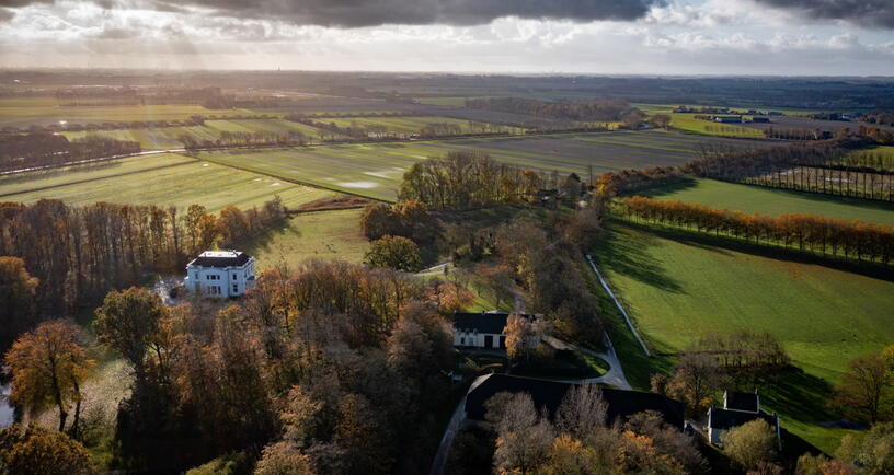Luchtfoto van een deel van de Manteling van Walcheren