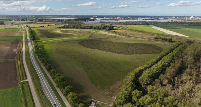Luchtfoto percelen natuur Smitschorre