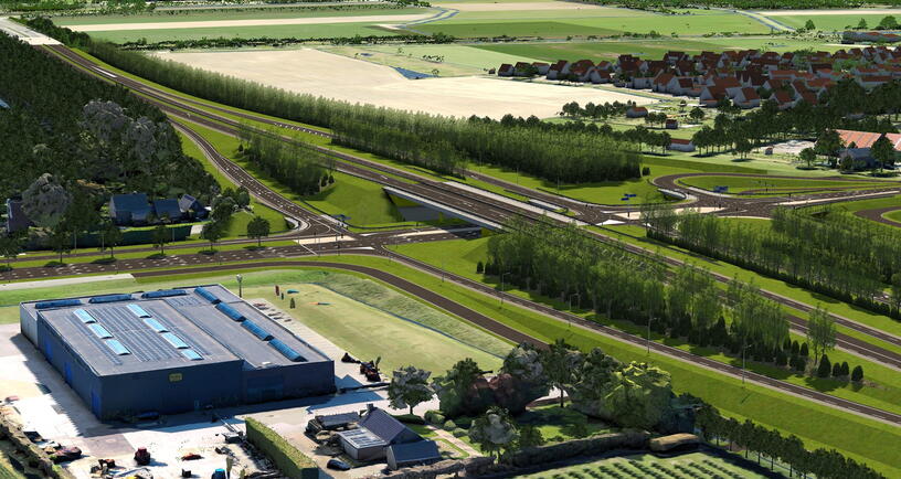 Deltaweg kruispunt Goes vanuit noordoosten