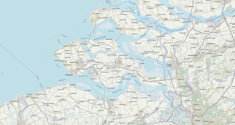 Deel van kaart van Zeeland