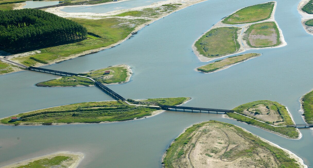 Waterdunen luchtfoto middenpad 2021