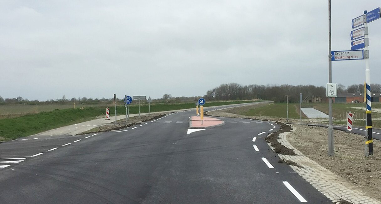 Waterdunen oversteek fietsers pad aan de Puijendijk