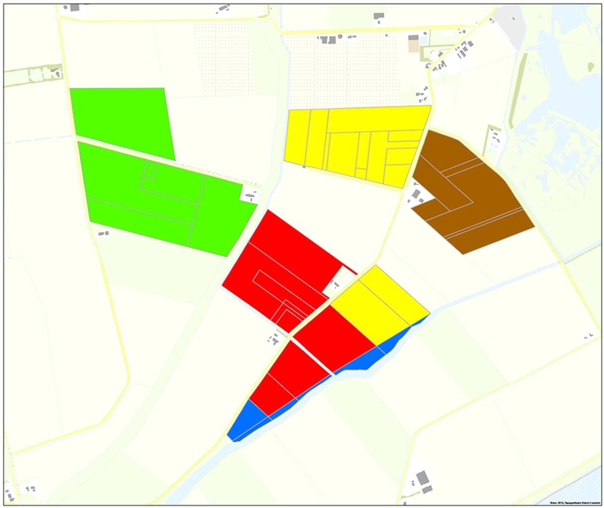 Situatie na kavelruil. Beeld: Kavelruilbureau Zeeland