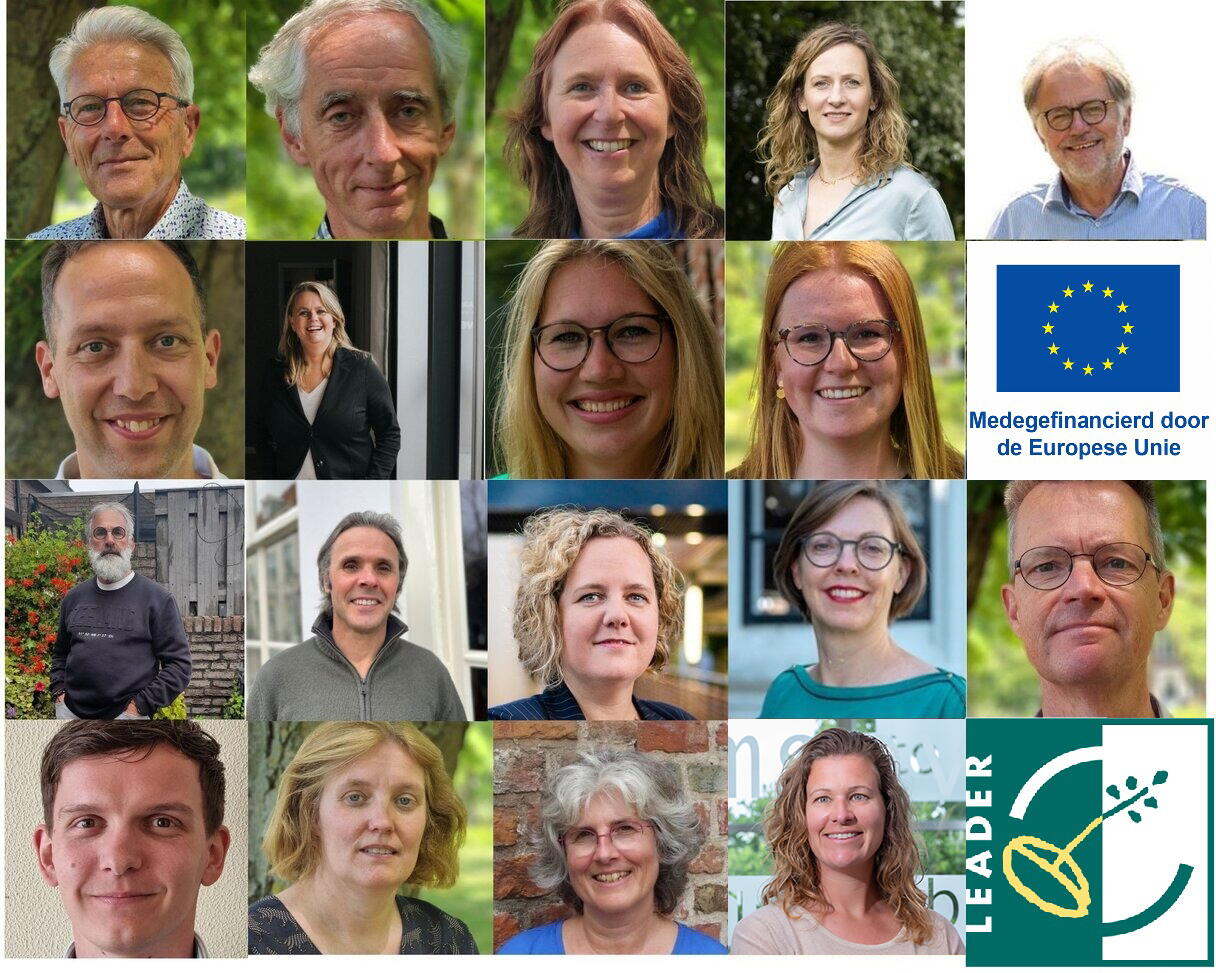 Collage van portretfoto's van de leden van de Lokale Actie Groep