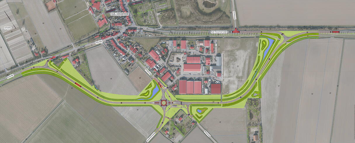 Kaart toont plannen voor nieuwe randweg bij Oud-Vossemeer