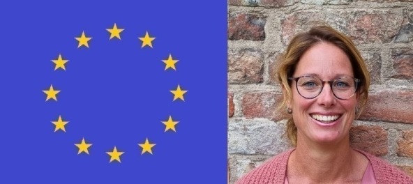 Marloes Slaakweg met Europese vlag