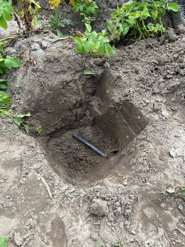 Drainageslang in de grond
