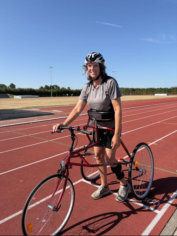 Marleen op de atletiekbaan in Vlissingen